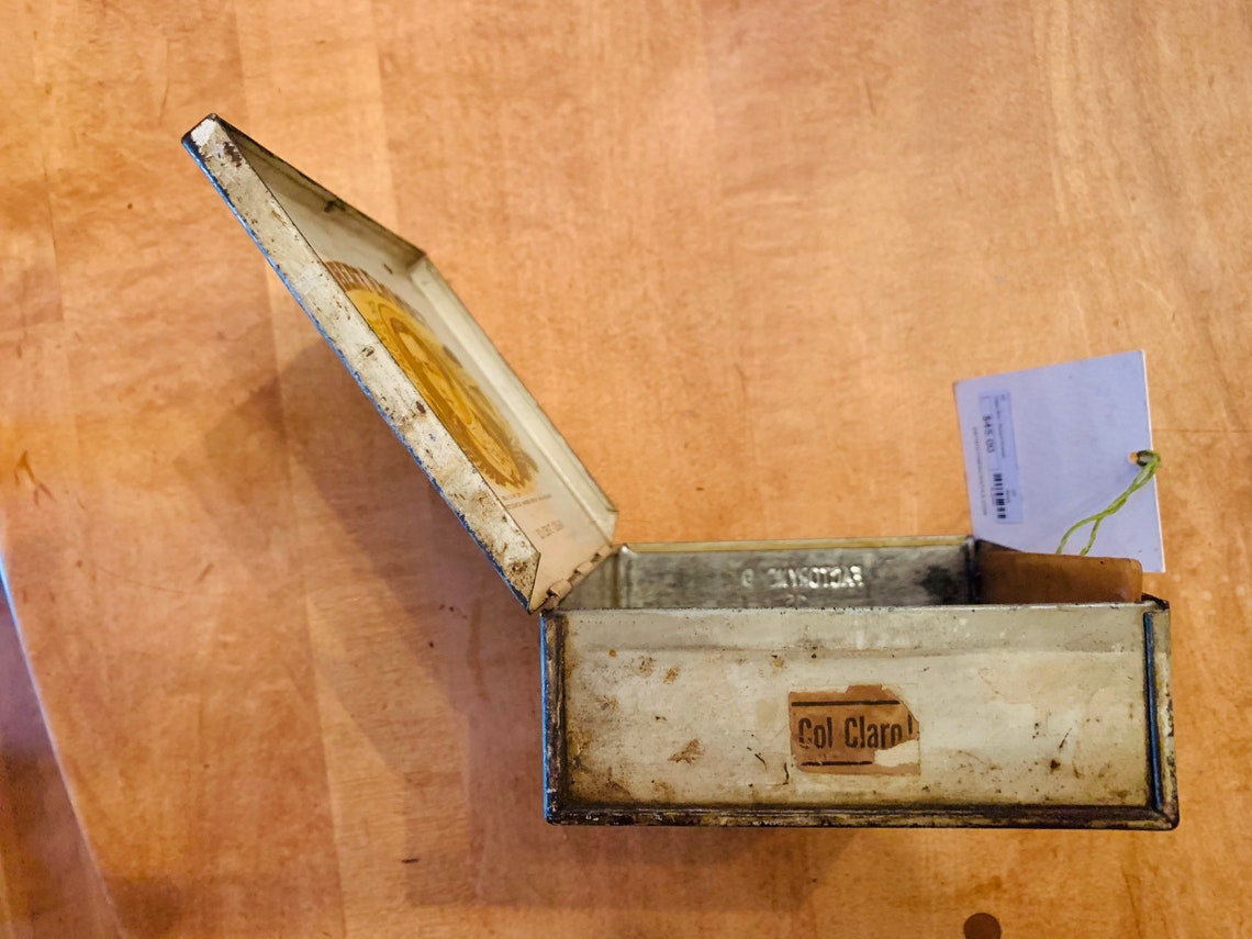 Antique Detroit Knickknack Box Tin C.1920 Lovely Patina Etsy