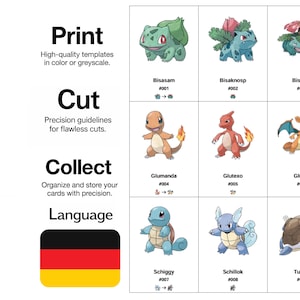 Tarjetas de marcador de posición de la Pokédex completa de Pokémon (n.° 1-1025, nombres en alemán) con evoluciones | PDF | DE