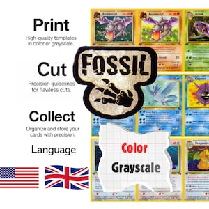 Pokémon TCG Fossil (FO) Placeholder Cards | English Names | 3x3 Binder Pages | Printable Digital PDF