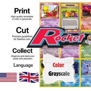 Pokémon TCG Team Rocket (RO) Placeholder Cards | English Names | 3x3 Binder Pages | Printable Digital PDF