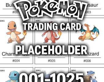 Pokémon Complete Pokédex Placeholder Cards (No. 1–1025, English Names) / Complete Pokédex Trading Card (Placeholder No. 1–1025) ( ENGLISH )