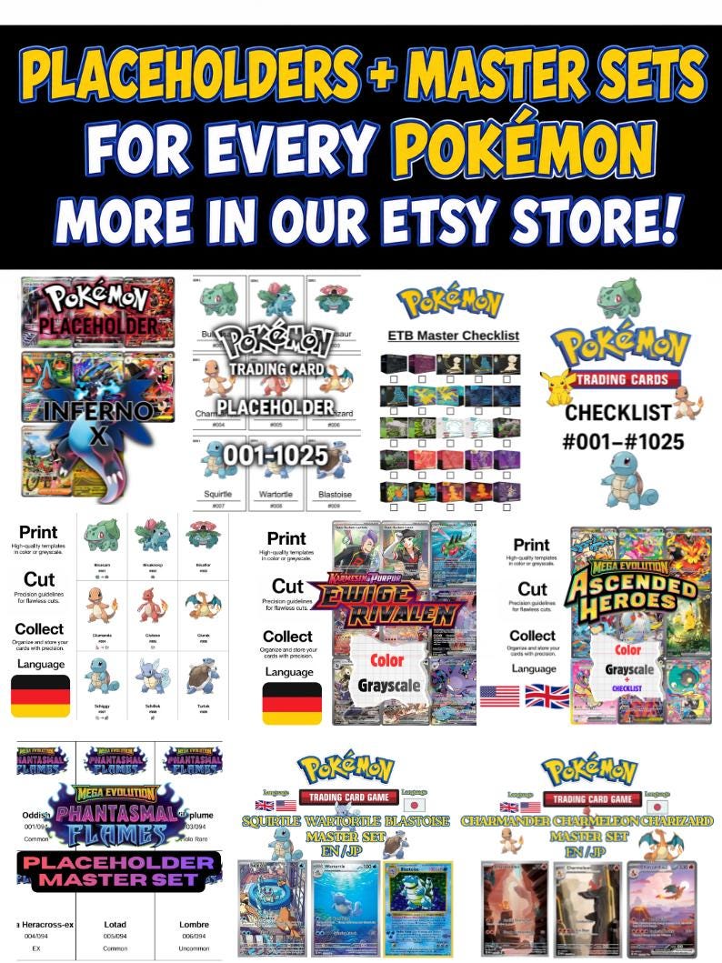 Pokémon TCG Checklist – Generation 1 to 9 (1–1025 Pokémon) ENGLISH