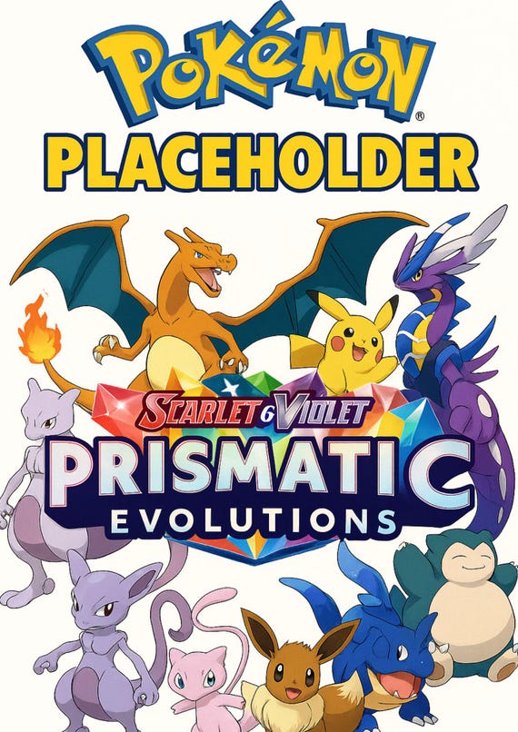 Pokémon Complete Pokédex Prismatic Evolutions Placeholder Cards