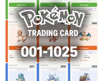 Pokémon Complete Pokédex Placeholder Cards (No. 1–1025, English Names) / Complete Pokédex Trading Card (Placeholder No. 1–1025) (ENGLISH)