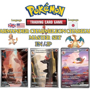 Pokémon Pokedex Placeholder Charmander Charmeleon Charizard Master Set Checklist Printable | Binder Placeholder Cards Collection | EN / JP