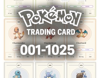 Pokémon Complete Placeholder Cards Pokédex (No. 1–1025, English Names) / Complete Pokédex trading card (Placeholder No. 1–1025) (ENGLISH)