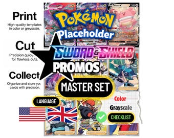 Pokémon Sword & Shield Black Star Promos Checklist + Binder Placeholders Master Set English Names | PDF Digital Download