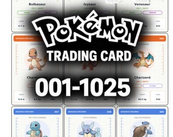 Pokémon Complete Pokédex Placeholder Cards (No. 1–1025, English Names) / Complete Pokédex Trading Card (Placeholder No. 1–1025) (ENGLISH)