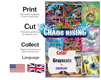 Pokémon TCG Mega Evolution Chaos Rising CRI Master Card List, Checklist & Placeholder Cards | Pagine per raccoglitore 3x3 | PDF digitale stampabile