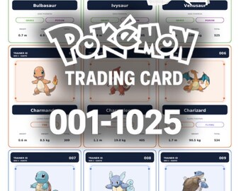 Pokémon Complete Placeholder Cards Pokédex (No. 1–1025, English Names) / Complete Pokédex trading card (Placeholder No. 1–1025) (ENGLISH)