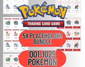 Pokémon Complete Pokédex Placeholder Cards 5x Bundle (No. 1–1025, English) / Complete Pokédex Trading Cards (Placeholder No. 1–1025) ENGLISH