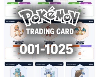 Pokémon Placeholder Cards Complete Pokédex (No. 1–1025, English Names) / Complete Pokédex trading card (Placeholder No. 1–1025) (ENGLISH)