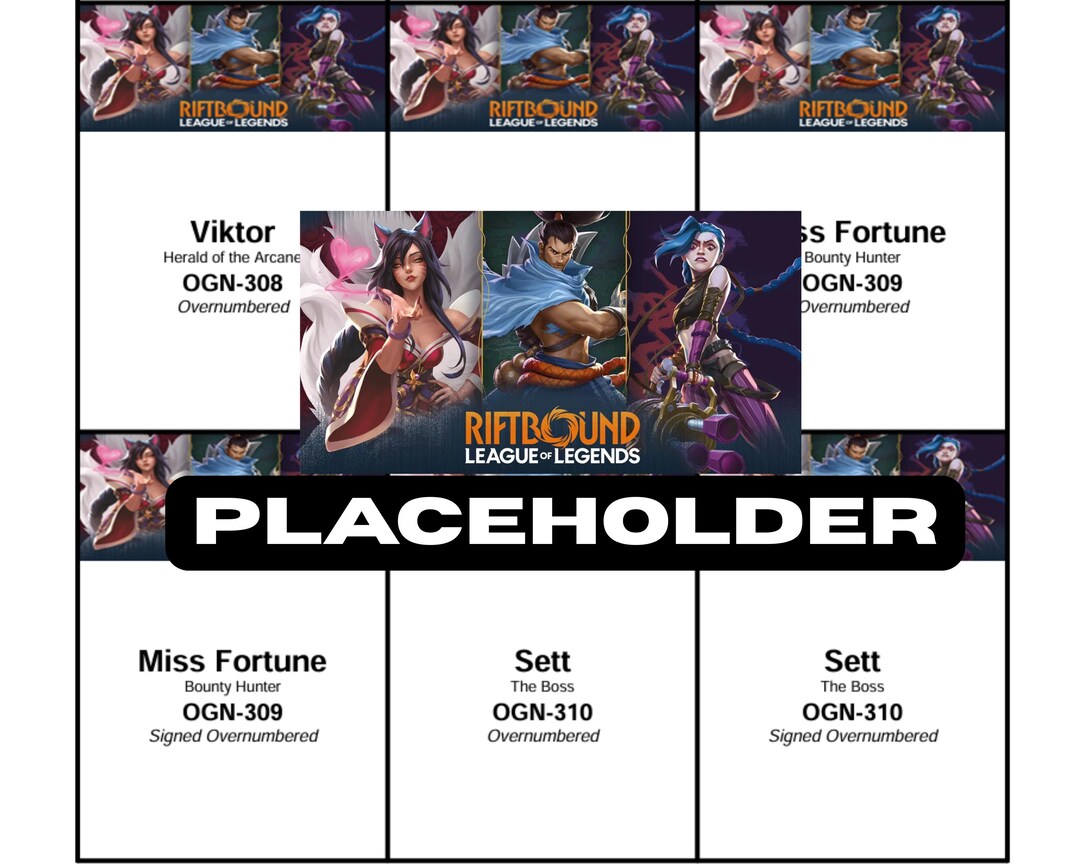 Riftbound League of Legends Complete Full List Placeholder Cards ...