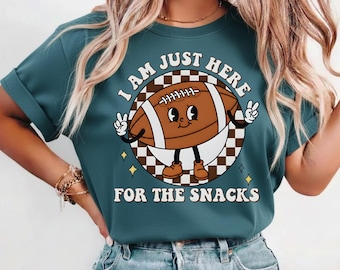 Retro Football 2 SVG PNG PDF - I Am Just Here For The Snacks Mascot Design - Game Day Snacks Shirt Graphic - Vintage Sports Digital Download