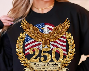 USA 250th Anniversary PNG: 1776-2026 America Faux Rhinestone Patriotic Fourth Of July DTF Design, T-Shirts, and Mugs