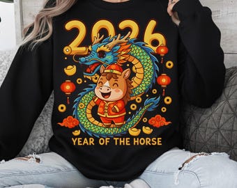 2026 Horse Dragon SVG PNG PDF Chinese Lunar Spring Festival Tee Mug Digital Download