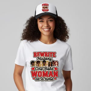 3er-PNG-Bundle zum Frauengeschichtsmonat – College-Chenille-Patch-Sublimation – Geschichte neu schreiben: Eine mutige Frau nach der anderen – Digitales T-Shirt-Design