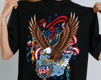 Patriotic Bald Eagle Digital Files: Splat paint American imagery for July 4th sublimation and crafting.