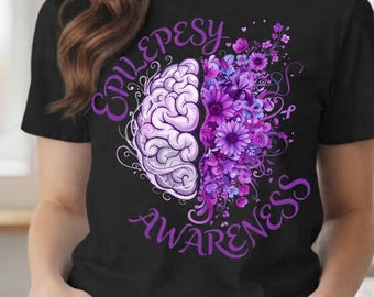 I wear this strong and beautiful design for epilepsy awareness! Blooming brain, mental health, wildflowers, motivational, epilepsy awareness
