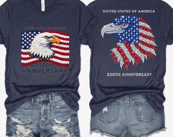 250th Anniversary Bald Eagle Jeweled Crystal Design - USA Independence Day Digital Download