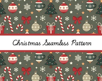 Christmas Seamless Pattern PNG | Holiday Digital Paper | Festive Winter Repeat Design | for Sublimation Art
