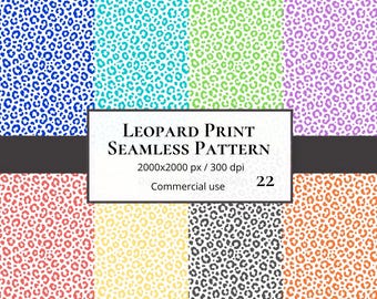 Leopard Seamless Pattern PNG | Black White Animal Print | Cheetah Spots | Digital Paper