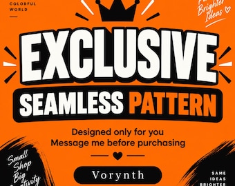 EXCLUSIVE Seamless File | Personalized Fabric Print | Unique Digital Artwork | Commercial Use