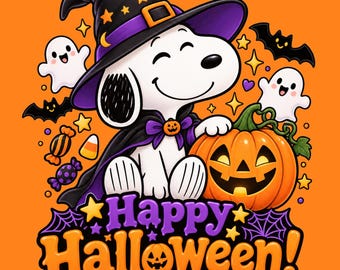 Snoopy Halloween PNG | Pumpkin Design | Charlie Brown Inspired | Kawaii Halloween Clipart