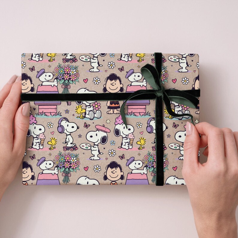 Snoopy Seamless Pattern | Pink Cartoon Dog Floral | Spring Daisy ...