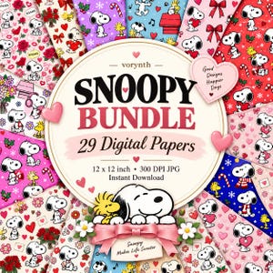 Snoopy & Peanuts naadloze patroonbundel | Snoopy Christmas, Valentijn, Woodstock Charlie