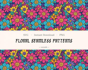Floral Seamless Pattern | Watercolor Flower Digital Paper Pack | Boho Garden Style | Colorful Botanical