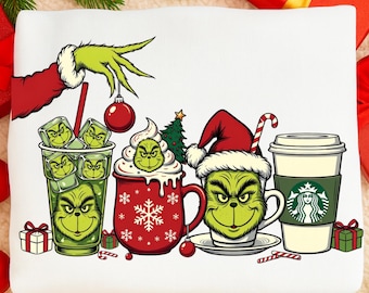 Christmas Drinks PNG | Tis The Season | Santa Holiday Art | Trendy Festive Sublimation Design