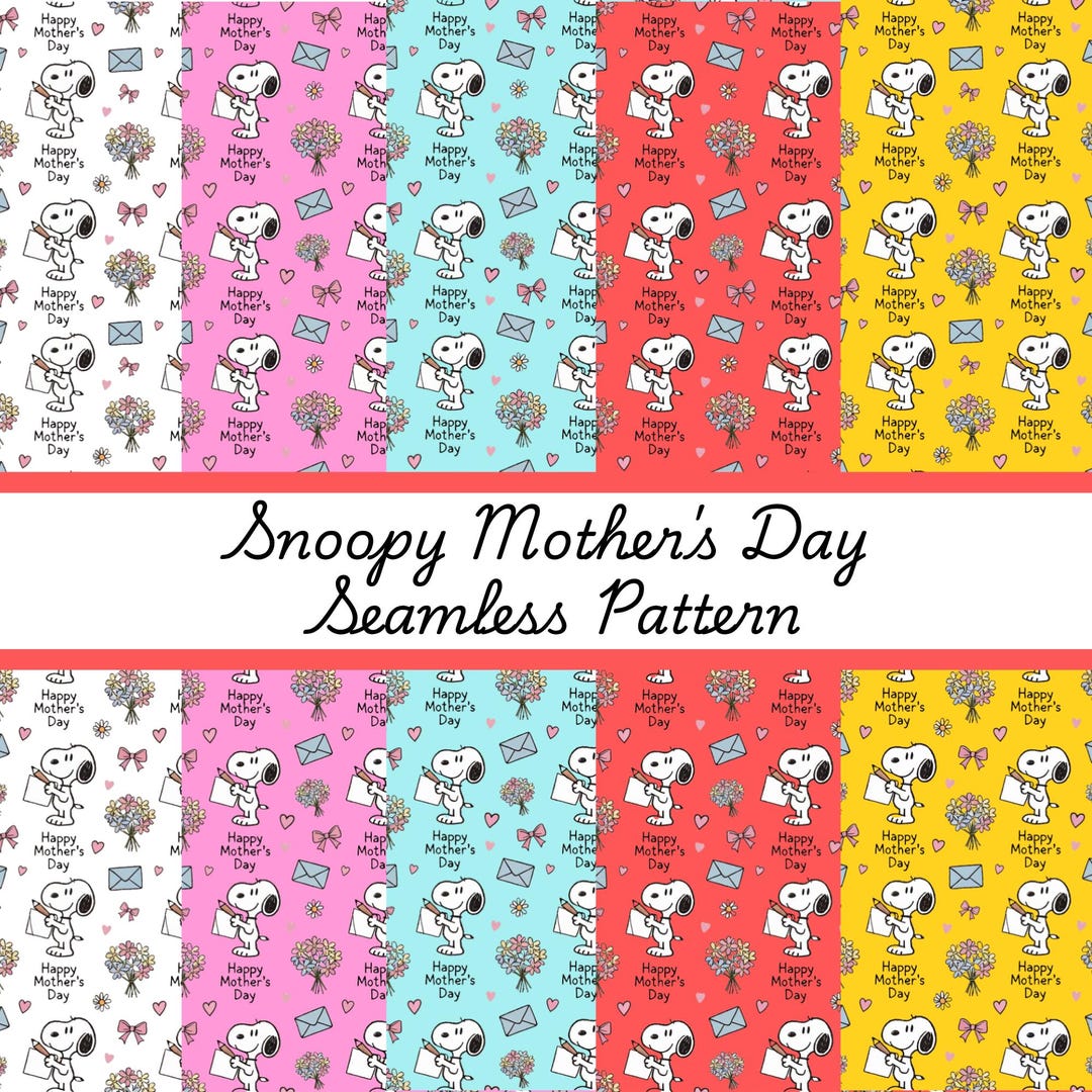 Snoopy Mother’s Day Seamless Pattern | Peanuts Floral PNG | Woodstock ...