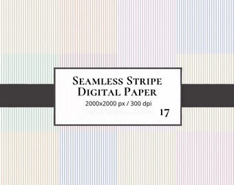 Pastel Stripes Seamless Pattern | Striped Backgrounds | Spring Scrapbook Pack | Nursery & Commercial Use