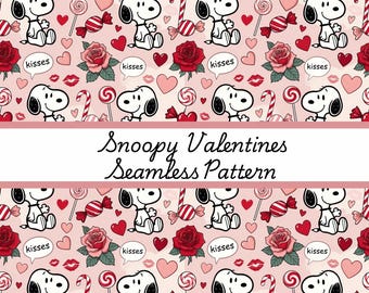 Snoopy | Erdnüsse | Valentinstag | Nahtlos | Design | Bögen | Rosa | Diskokugel | Champagner | Digital | PNG | Rapport | Sublimation