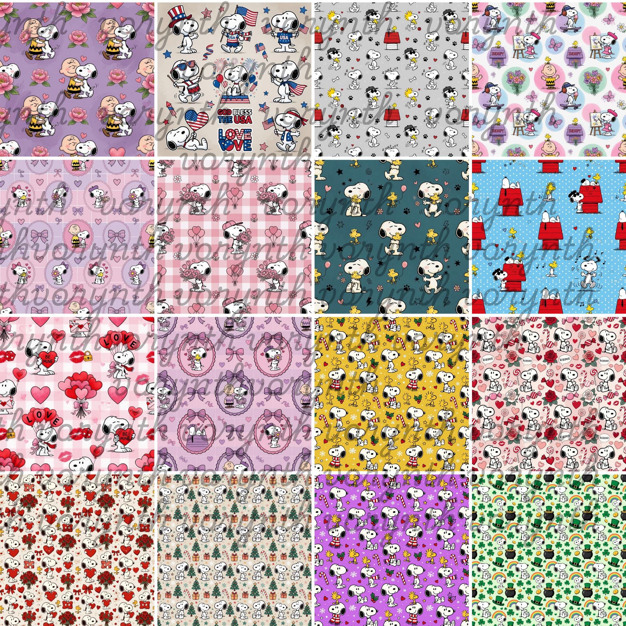 Snoopy PNG Bundle | Seamless Patterns | Peanuts Clipart for T-shirt ...