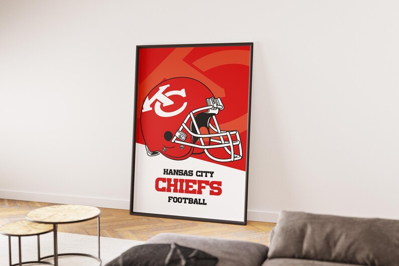 Kansas City Chiefs Helmet Poster, NFL Football Art - Etsy