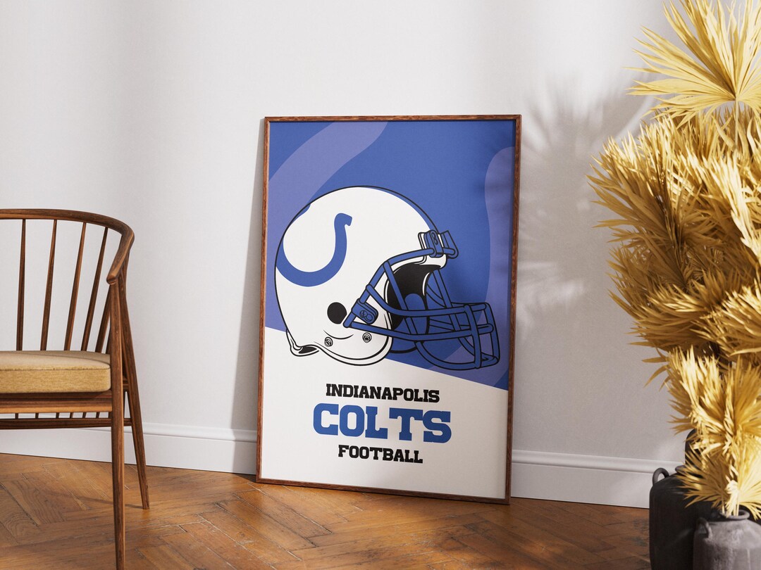 Indianapolis Colts Helmet Poster, NFL Football Art, Modern Sports Decor ...