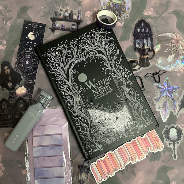 A Dark Aesthetic Book Journal For Night Readers and Book Lovers | Waiting for the night Journal