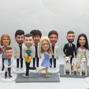 Custom Bobblehead Figurine, Personalized Polymer Clay Gift