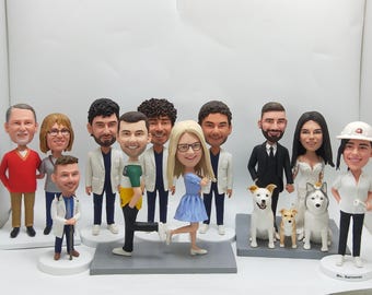 Custom Bobblehead Figurine, Personalized Polymer Clay Gift
