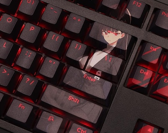 Juego de teclas PBT Dye-Sub Sky Scholar de 108 teclas / Teclas retroiluminadas con perfil de cereza inspiradas en anime para teclados mecánicos ANSI 61, 87, 104 y 108