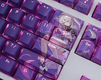 Juego de teclas de anime Eclipse Seraph Empress / 108 teclas PBT / Perfil Cherry / Teclas personalizadas para juegos con sublimación de tinta para teclados mecánicos MX