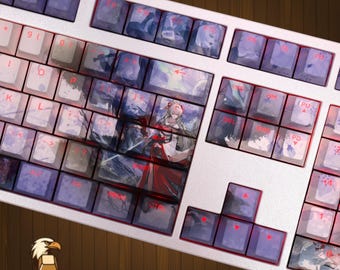 Anime Cartoon Keyboard Keycap Set | 108 Keys | PBT Backlit Cherry Profile Gaming Keycap | Custom Desk Setup Keycap | Dye Sublimation Key Kit