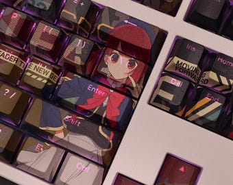 Juego de teclas con temática de ídolos, 108 teclas PBT retroiluminadas para fans del anime y gamers: ¡Mejora tu escritorio con estética kawaii!