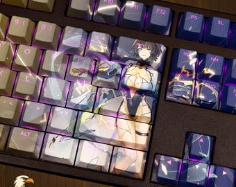 Snowbreak Anime Girl Keycaps Set | PBT Cherry Profile Backlit Gaming Keyboard Caps | 108 Keys | Premium Custom Upgrade Dye Sublimation Setup