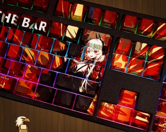 Anime Design Keycap Set | Backlit Cherry Profile Keycaps | Mechanical Keyboard Caps for MX Switch Gaming Keyboard | 108 Keys Ansi Layout.
