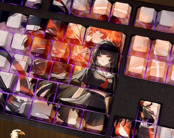 Anime Gaming Keycap Set | PBT Side Printed Backlit Keycap  | 108 Keys | Cherry Profile Custom Keyboard Keycap for MX Switch Setup Desk Decor