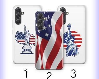 Funda para teléfono H2 con la bandera de EE. UU. para Samsung A14 A15 A16 A17 A25 A26 A34 A35 A36 A37 A54 A55 A56 A57 A72 A73 + Más modelos Bandera de Estados Unidos