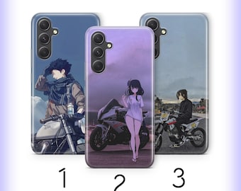 Funda para teléfono con diseño de motocicleta de anime H5 para Samsung A14 A15 A16 A17 A25 A26 A34 A35 A36 A37 A54 A55 A56 A57 A72 A73 + Más modelos Moto de carreras